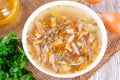 Soup with buckwheat, vegetables and chicken