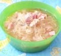 Soup of cabbage with bacon Royalty Free Stock Photo