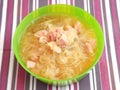 Soup of cabbage with bacon Royalty Free Stock Photo