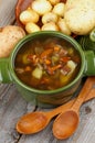 Soup with Chanterelle Mushrooms Royalty Free Stock Photo