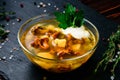 soup with chanterelle mushrooms Royalty Free Stock Photo