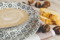 Soup of Chestnuts decorated with some chestnuts