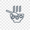 Soup concept vector linear icon isolated on transparent background, Soup concept transparency logo in outline style