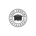 Soup cooking logo design template vector illustration