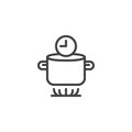 Soup cooking time line icon