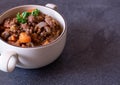 A soup cup minced meat stew and lentils Royalty Free Stock Photo