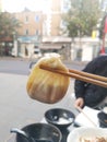 Beautiful soup dumpling on the street