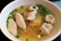 Soup Egg Noodle With Fish Balls, Famous Thai Street Food