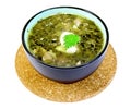 Soup green nettle on a stand Royalty Free Stock Photo