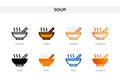 soup icon in different style. soup vector icons designed in outline, solid, colored, filled, gradient, and flat style. Symbol, Royalty Free Stock Photo