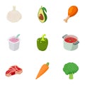 Soup icons set, cartoon style Royalty Free Stock Photo