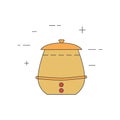 Soup kettle line icon.