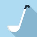 Soup ladle icon, flat style