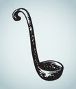 Soup ladle. Vector sketch