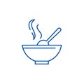 Soup line icon concept. Soup flat  vector symbol, sign, outline illustration. Royalty Free Stock Photo
