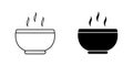Soup meal icon, hot food symbol