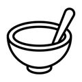 Soup meal line icon. Bowl hot food vector illustration