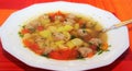 Soup with meatballs and pasta Royalty Free Stock Photo