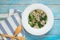 Soup with minced pork mushroom and gourd vegetable Royalty Free Stock Photo