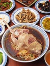 Soup noodles with braised duck leg Royalty Free Stock Photo