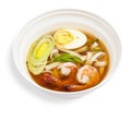 Soup noodles with prawns Royalty Free Stock Photo