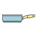 Soup pan icon color outline vector