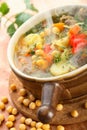 Soup with peas and vegetables Royalty Free Stock Photo