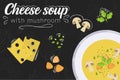 Soup recipe. Food in flat style. Flat style illustration. Vector illustration Royalty Free Stock Photo