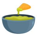 Soup salsa nachos icon cartoon vector. Party day