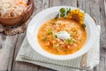 Soup with sauerkraut and millet Royalty Free Stock Photo