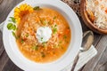 Soup with sauerkraut and millet Royalty Free Stock Photo