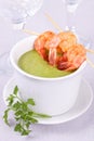 Soup with shrimps.