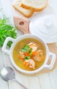 Soup with shrimps Royalty Free Stock Photo