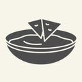 Soup solid icon. Bowl of soup vector illustration isolated on white. Dish glyph style design, designed for web and app Royalty Free Stock Photo