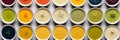 Soup spectacular. a stunning array of colorful and creamy bowls, ideal for food website banners Royalty Free Stock Photo