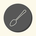 Soup spoon, round line icon with volume illusion, simple color change