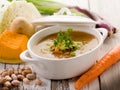 Soup vegetables with ingredients Royalty Free Stock Photo