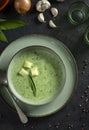 Soup of wild garlic, potatoes, onions and cream Royalty Free Stock Photo