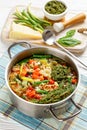 Soupe au Pistou, french vegetable bean soup Royalty Free Stock Photo
