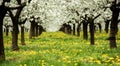 Sour cherry blossoms in the spring