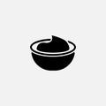 Sour cream bowl. vector Simple modern icon design illustration