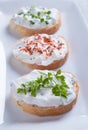 Sour cream spread with home made bread Royalty Free Stock Photo