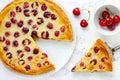 Sour cream cherry pie Royalty Free Stock Photo