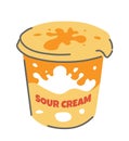 Sour cream dairy products for cooking meal vector