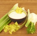 Sour cream dip with vegetables Royalty Free Stock Photo
