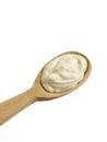 Sour cream spoon isolated organic nutrition on a white background Royalty Free Stock Photo