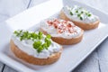 Sour cream spread with home made bread Royalty Free Stock Photo