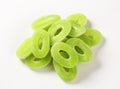Sour gummy apple rings Royalty Free Stock Photo