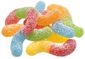 Sour gummy worms isolated on white background Royalty Free Stock Photo