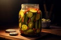 Sour Jar pickles. Generate Ai Royalty Free Stock Photo